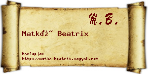 Matkó Beatrix névjegykártya
