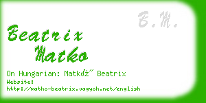 beatrix matko business card